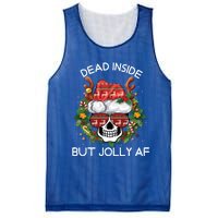 Funny Dead Inside But Jolly Af Skull Santa Christmas Party Meaningful Gift Mesh Reversible Basketball Jersey Tank