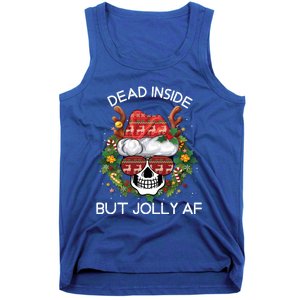 Funny Dead Inside But Jolly Af Skull Santa Christmas Party Meaningful Gift Tank Top