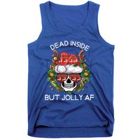 Funny Dead Inside But Jolly Af Skull Santa Christmas Party Meaningful Gift Tank Top