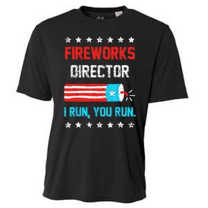 Fireworks Director I Run You Run Funny 4th Of July Cooling Performance Crew T-Shirt