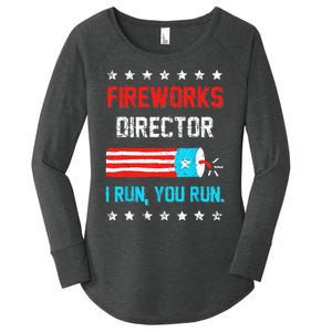 Fireworks Director I Run You Run Funny 4th Of July Women's Perfect Tri Tunic Long Sleeve Shirt