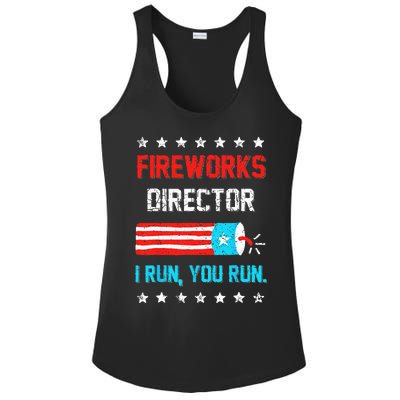 Fireworks Director I Run You Run Funny 4th Of July Ladies PosiCharge Competitor Racerback Tank