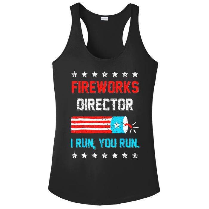 Fireworks Director I Run You Run Funny 4th Of July Ladies PosiCharge Competitor Racerback Tank