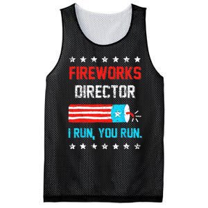 Fireworks Director I Run You Run Funny 4th Of July Mesh Reversible Basketball Jersey Tank