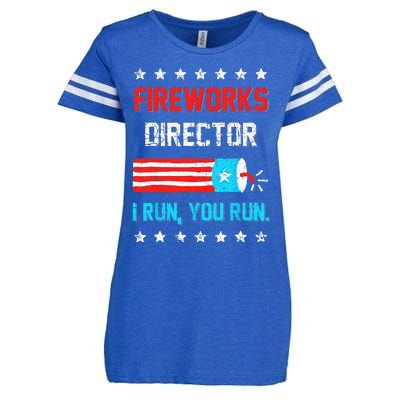 Fireworks Director I Run You Run Funny 4th Of July Enza Ladies Jersey Football T-Shirt