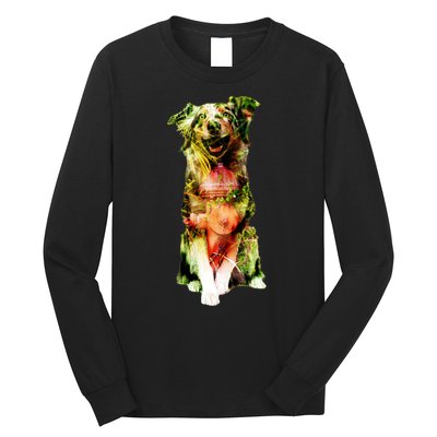 Figherfighter Dog Illustration Long Sleeve Shirt