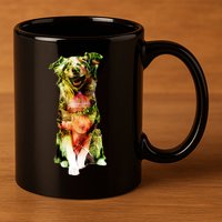 Figherfighter Dog Illustration 11oz C Handle Ceramic Mug