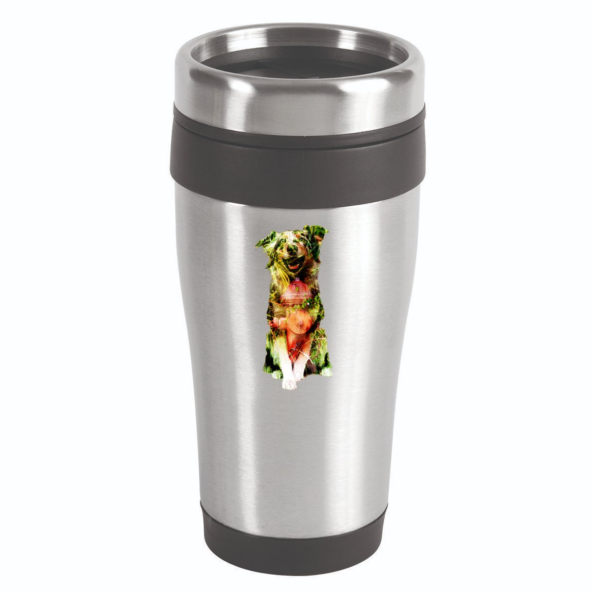 Figherfighter Dog Illustration 16oz Travel Tumbler
