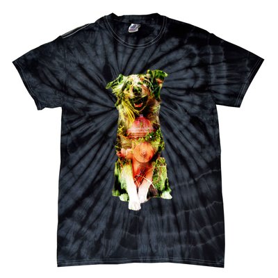 Figherfighter Dog Illustration Tie-Dye T-Shirt