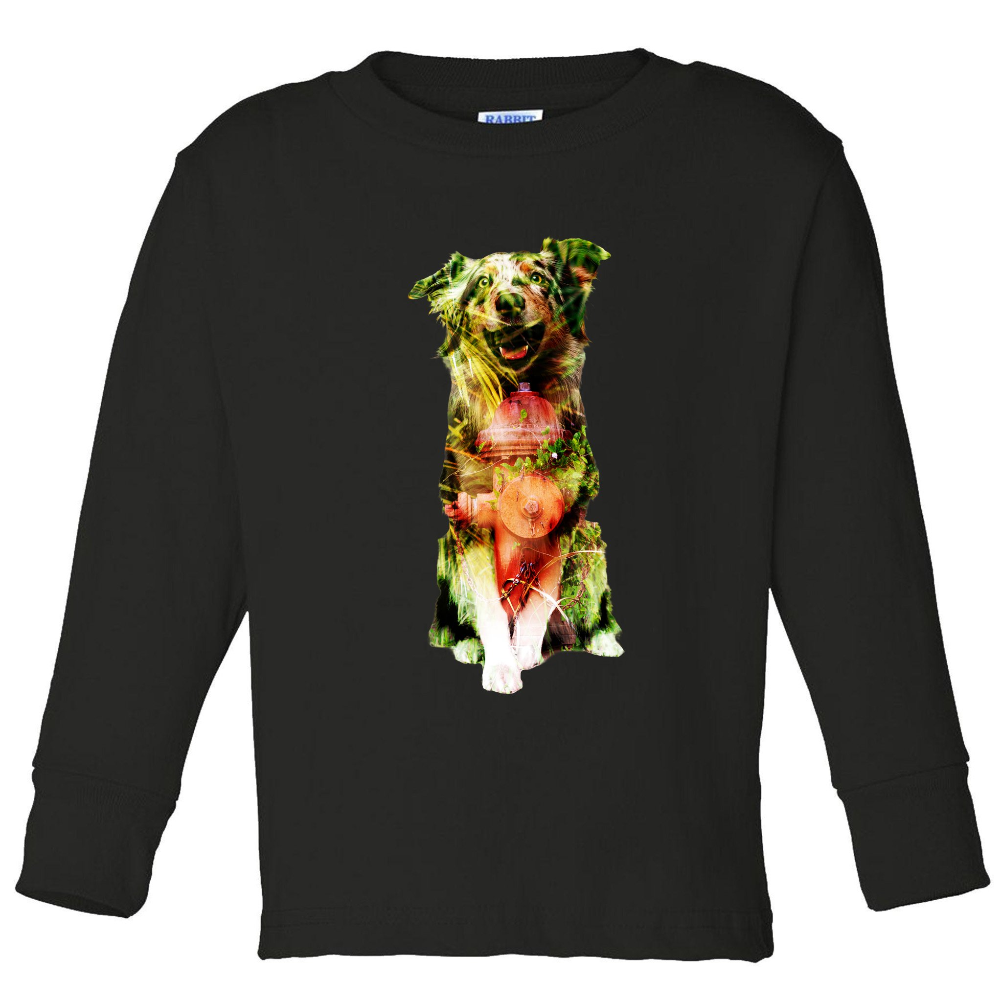 Figherfighter Dog Illustration Toddler Long Sleeve Shirt
