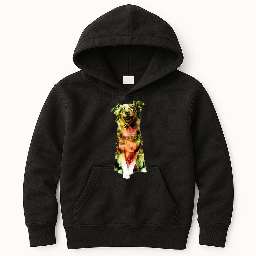 Figherfighter Dog Illustration Kids Hoodie