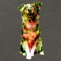 Figherfighter Dog Illustration Cotton Canvas Backpack