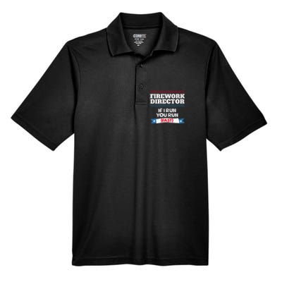 Fireworks Director If I Run You Run July 4th Independence Men's Origin Performance Pique Polo