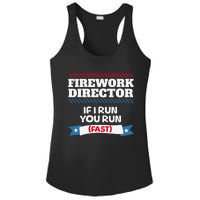 Fireworks Director If I Run You Run July 4th Independence Ladies PosiCharge Competitor Racerback Tank