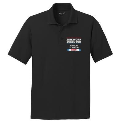 Fireworks Director If I Run You Run July 4th Independence PosiCharge RacerMesh Polo