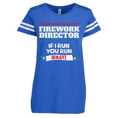 Fireworks Director If I Run You Run July 4th Independence Enza Ladies Jersey Football T-Shirt