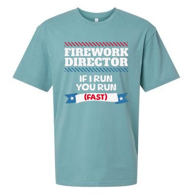 Fireworks Director If I Run You Run July 4th Independence Sueded Cloud Jersey T-Shirt