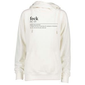 Feck Definition Irish Gift Womens Funnel Neck Pullover Hood