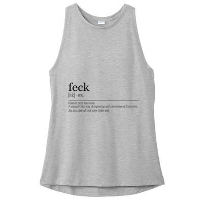 Feck Definition Irish Gift Ladies PosiCharge Tri-Blend Wicking Tank