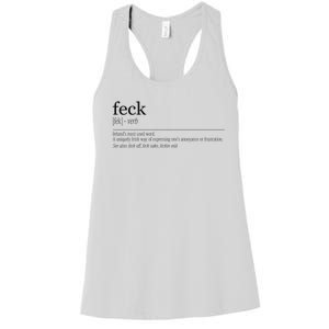 Feck Definition Irish Gift Women's Racerback Tank