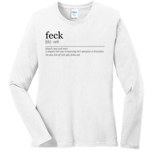 Feck Definition Irish Gift Ladies Long Sleeve Shirt