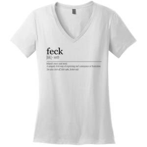 Feck Definition Irish Gift Women's V-Neck T-Shirt