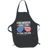 Fireworks Director If I Run You Run For 4th Of July Full-Length Apron With Pockets