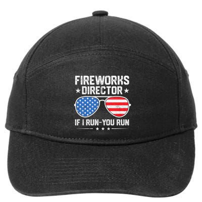 Fireworks Director If I Run You Run For 4th Of July 7-Panel Snapback Hat