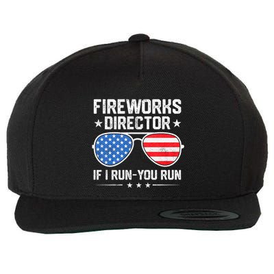 Fireworks Director If I Run You Run For 4th Of July Wool Snapback Cap