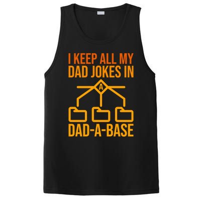 Funny Dad I Keep All My Dad Jokes In A Dad A Base Dad Jokes Funny Gift PosiCharge Competitor Tank