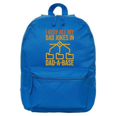 Funny Dad I Keep All My Dad Jokes In A Dad A Base Dad Jokes Funny Gift 16 in Basic Backpack