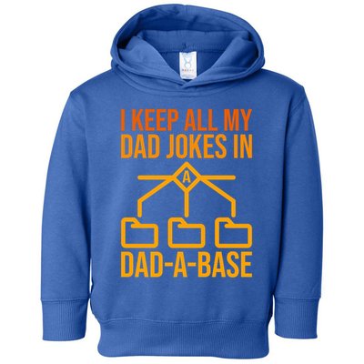 Funny Dad I Keep All My Dad Jokes In A Dad A Base Dad Jokes Funny Gift Toddler Hoodie