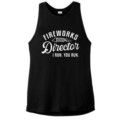 Fireworks Director I Run You Run | 4th Of July Ladies PosiCharge Tri-Blend Wicking Tank