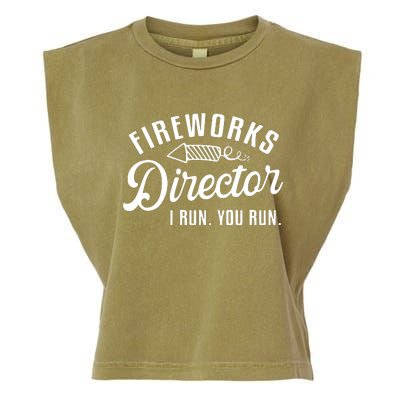 Fireworks Director I Run You Run | 4th Of July Garment-Dyed Women's Muscle Tee