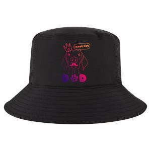 Funny Dog In Crown And Mustache I Love You Dad Gift Cool Comfort Performance Bucket Hat