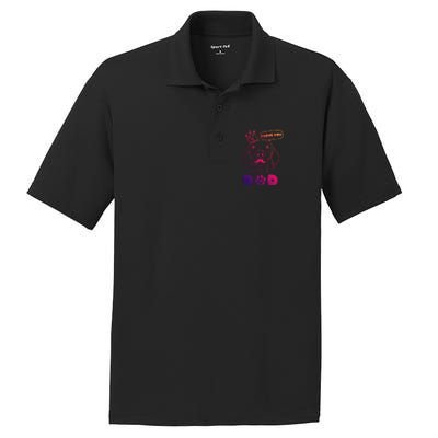 Funny Dog In Crown And Mustache I Love You Dad Gift PosiCharge RacerMesh Polo