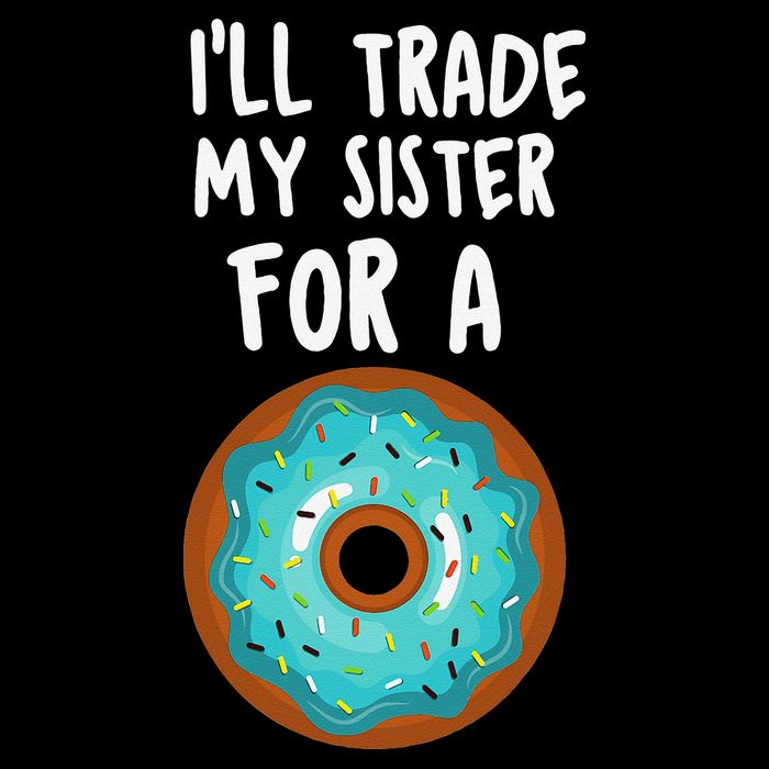 Funny Donut I'll Trade My Sister For A Donut Stripe Pom Pom Beanie