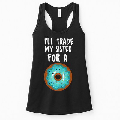 Funny Donut I'll Trade My Sister For A Donut Womens Tank Top