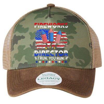 Fireworks Director I Run You Run Funny 4th Of July Legacy Tie Dye Trucker Hat