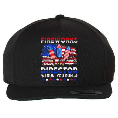 Fireworks Director I Run You Run Funny 4th Of July Wool Snapback Cap