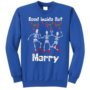 Funny Dead Inside But Merry Christmas Dancing Skeleton Nurse Gift Sweatshirt