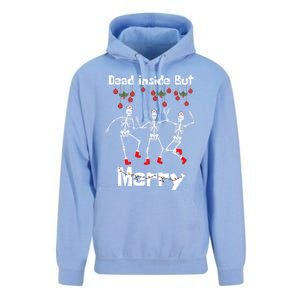 Funny Dead Inside But Merry Christmas Dancing Skeleton Nurse Gift Unisex Surf Hoodie