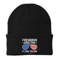 Fireworks Director If I Run You Run For 4th Of July Knit Cap Winter Beanie