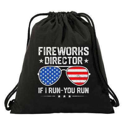 Fireworks Director If I Run You Run For 4th Of July Drawstring Bag