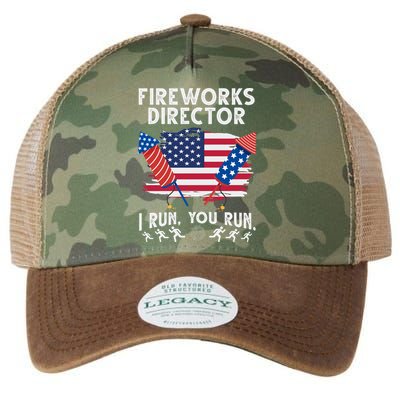 Fireworks Director I Run You Run 4th Of July Festive Legacy Tie Dye Trucker Hat