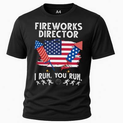 Fireworks Director I Run You Run 4th Of July Festive Cooling Performance Crew T-Shirt