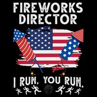 Fireworks Director I Run You Run 4th Of July Festive Full-Length Apron With Pockets