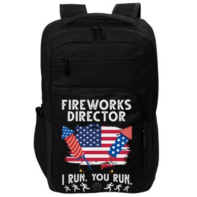 Fireworks Director I Run You Run 4th Of July Festive Impact Tech Backpack