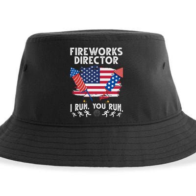Fireworks Director I Run You Run 4th Of July Festive Sustainable Bucket Hat