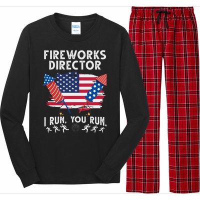 Fireworks Director I Run You Run 4th Of July Festive Long Sleeve Pajama Set